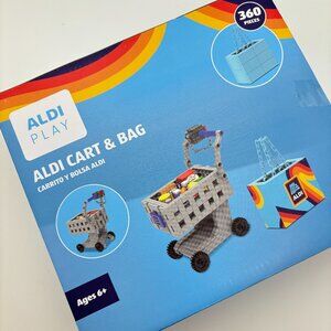 Aldi Play SHOPPING CART & GROCERY BAG Building Toy Bricks Set, 360 Pieces NEW